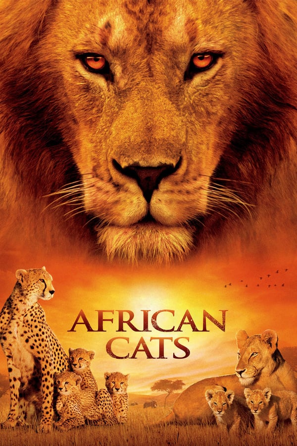 African Cats captures the real-life love, humor and determination of the majestic kings of the savanna. The story features Mara, an endearing lion cub who strives to grow up with her mother’s strength, spirit and wisdom; Sita, a fearless cheetah and single mother of five mischievous newborns; and Fang, a proud leader of the pride who must defend his family from a once banished lion.