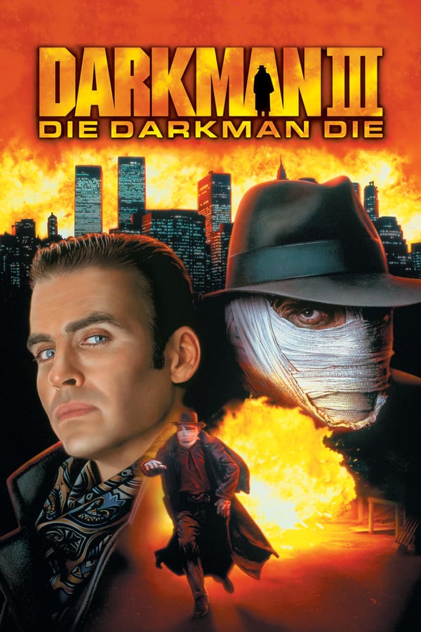 Darkman, needing money to continue his experiments on synthetic skin, steals a crate of cash from drug lord Peter Rooker...