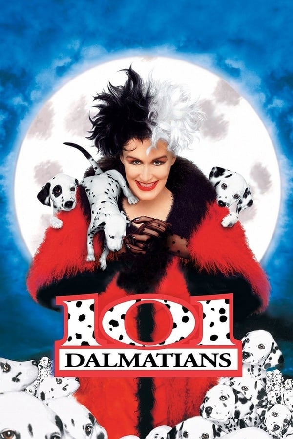 An evil high-fashion designer plots to steal Dalmatian puppies in order to make an extravagant fur coat, but instead creates an extravagant mess.