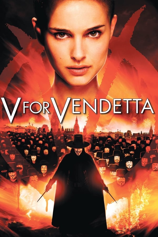In a world in which Great Britain has become a fascist state, a masked vigilante known only as “V” conducts guerrilla warfare against the oppressive British government. When V rescues a young woman from the secret police, he finds in her an ally with whom he can continue his fight to free the people of Britain.