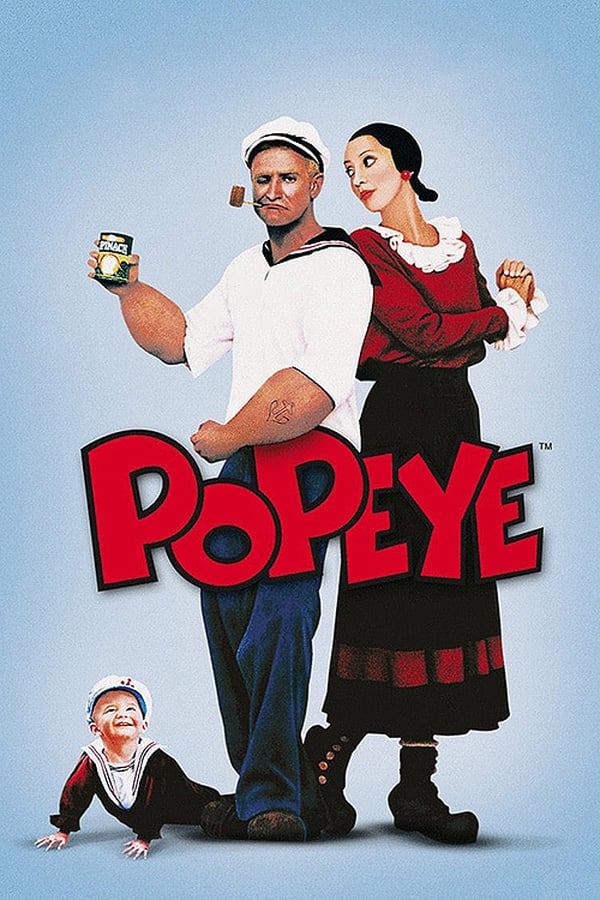 Popeye is a super-strong, spinach-scarfing sailor man who's searching for his father. During a storm that wrecks his ship, Popeye washes ashore and winds up rooming at the Oyl household, where he meets Olive. Before he can win her heart, he must first contend with Olive's fiancé, Bluto.