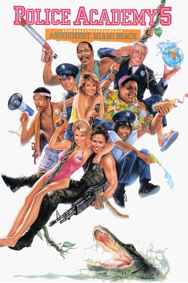 The Police Academy misfits travel to Miami, Florida for their academy's commanding officer, Lassard, to receive a prestigious lifetime award pending his retirement, which takes a turn involving a group of jewel thieves after their stolen loot that Lassard unknowingly has in his possession.