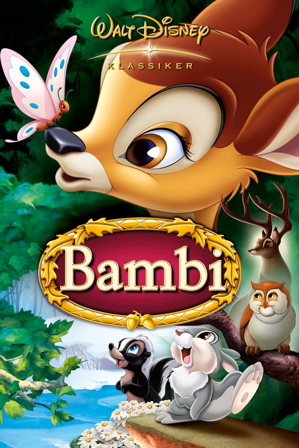 Bambi är berättelsen om en ung hjortkalv, som en dag ska bli skogens furste. Men vägen dit är lång. Det är mycket han måste lära och mycket han måste förstå. Till sin hjälp har Bambi sina vänner Stampe, Uggla och den blyga skunken Blomma, men också sin ståtlige far. Han är den ende som kan rädda honom från farorna som lurar i skogen.