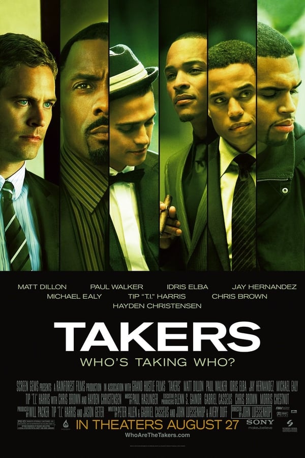 A seasoned team of bank robbers, including Gordon Jennings (Idris Elba), John Rahway (Paul Walker), A.J. (Hayden Christensen), and brothers Jake (Michael Ealy) and Jesse Attica (Chris Brown) successfully complete their latest heist and lead a life of luxury while planning their next job. When Ghost (Tip T.I. Harris), a former member of their team, is released from prison he convinces the group to strike an armored car carrying $20 million. As the 