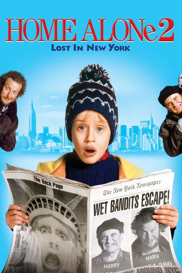 Instead of flying to Florida with his folks, Kevin ends up alone in New York, where he gets a hotel room with his dad's credit card—despite problems from a clerk and meddling bellboy. But when Kevin runs into his old nemeses, the Wet Bandits, he's determined to foil their plans to rob a toy store on Christmas eve.
