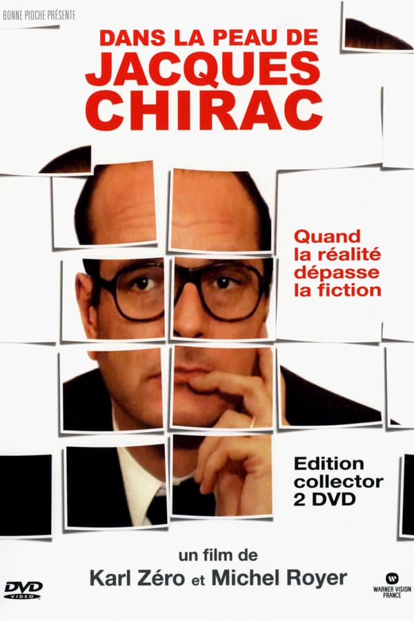 Autobiographie non autorisée. Docu-marrant. Un hommage à notre plus grand acteur français. De 1967 à nos jours, Jacques Chirac est apparu tous les jours à la télévision : des millions d'heures de gestes d'automate, de diction saccadée, de cavalcades fiévreuses. Et si à l'heure du bilan, Jacques Chirac décidait de dire tout, de rétablir sa vérité ? C'est le pari de « Dans la peau de Jacques Chirac » : Karl Zéro et Michel Royer revisitent les meilleurs moments de ces 40 années d'archives de la « geste chiraquienne ». C'est le Président lui-même qui justifie le sens de cette quête éperdue du pouvoir... quand la réalité dépasse la fiction !