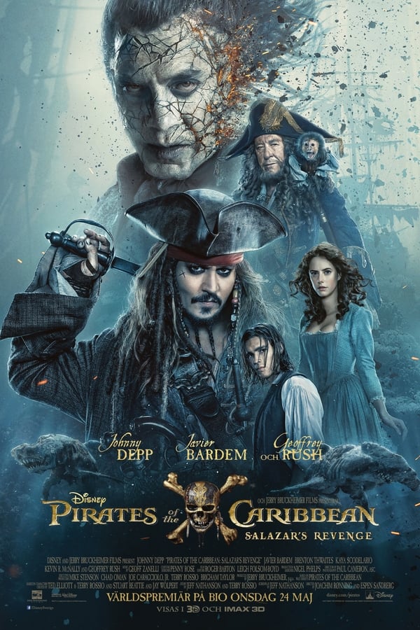 Kapten Jack Sparrow är återigen jagad av sin gamla nemesis, den skräckinjagande Kapten Salazar. Salazar tänker förgöra varenda pirat på haven och Kapten Jacks enda hopp om överlevnad är att försöka hitta Poseidons mytomspunna treudd, en kraftfull klenod som ger ägaren total kontroll över haven.