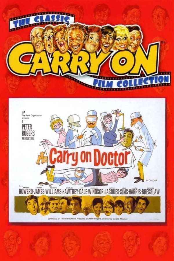 Francis Bigger, a notorious charlatan who tours the country lecturing on the subject of mind over matter, slips off the platform in the middle of his performance and ends up in hospital under the care of Dr Tinkle. The hospital is about to enter a period of total chaos. The regular Carry On team is joined by Frankie Howerd as the fraudulent Francis in this 'bed-panorama of hospital life'.