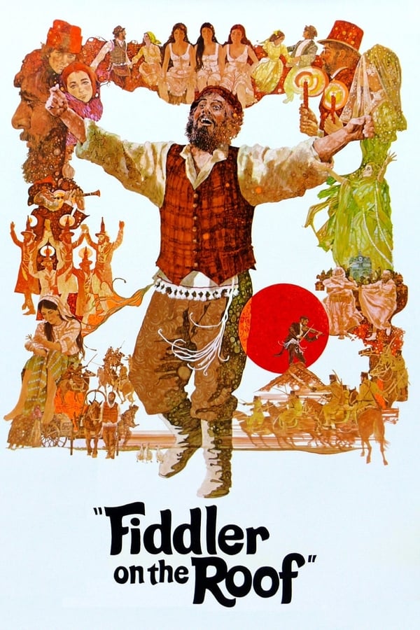 This lavishly produced and critically acclaimed screen adaptation of the international stage sensation tells the life-affirming story of Tevye (Topol), a poor milkman whose love, pride and faith help him face the oppression of turn-of-the-century Czarist Russia. Nominated for eight Academy Awards.