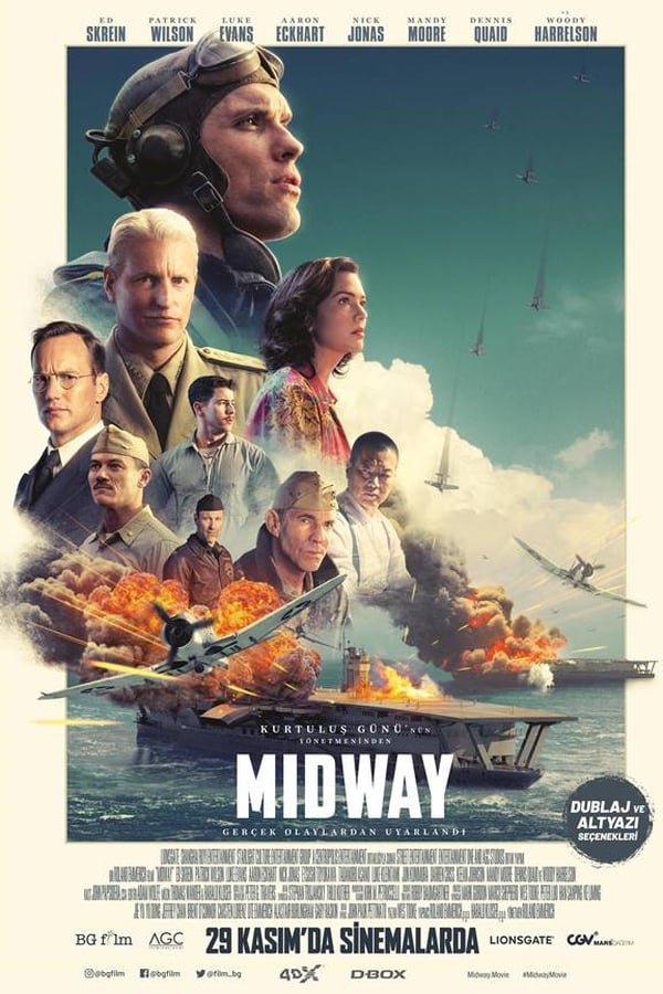 Midway, 1942 yılında Pearl Harbor'da yaşanan saldırıdan 6 ay sonra gerçekleşen ve 4 gün süren Amerikan Donanması ile Japon İmparatorluk Donanması arasındaki Midway Muharebesi'ni anlatıyor. Film, II. Dünya Savaşı’nın Pasifik Cephesi’ndeki savaşın seyrini değiştiren bu muharebeyi; içgüdüleri, dayanıklılıkları ve cesaretleriyle kahramanca bir mücadele veren liderlerin ve askerlerin gerçek hikayeleri üzerinden anlatmaktadır.