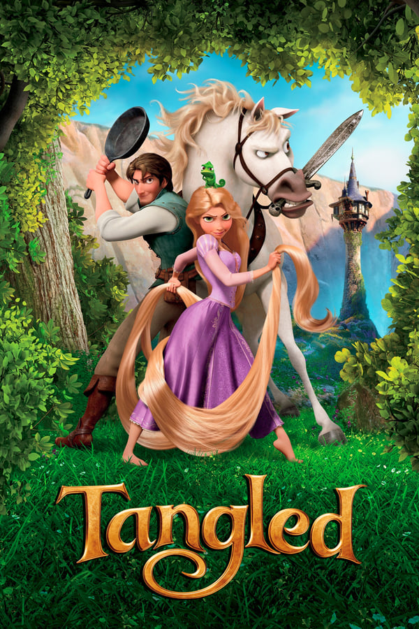 When the kingdom's most wanted-and most charming-bandit Flynn Rider hides out in a mysterious tower, he's taken hostage by Rapunzel, a beautiful and feisty tower-bound teen with 70 feet of magical, golden hair. Flynn's curious captor, who's looking for her ticket out of the tower where she's been locked away for years, strikes a deal with the handsome thief and the unlikely duo sets off on an action-packed escapade, complete with a super-cop horse, an over-protective chameleon and a gruff gang of pub thugs.