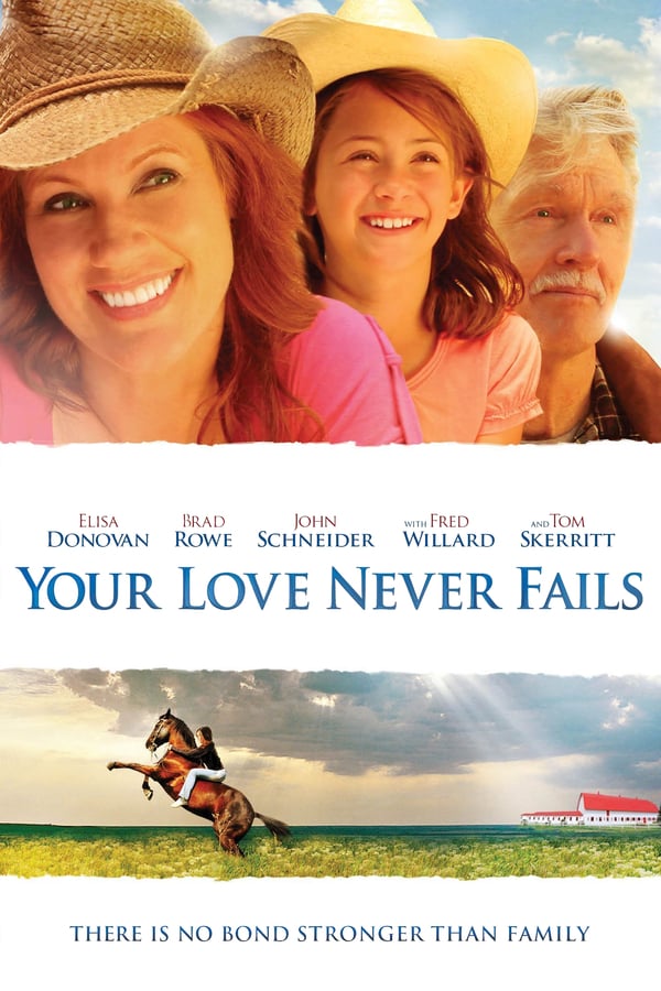 Your Love Never Fails is the story of Laura (Elisa Donovan), a working mother who just wants to spend more time with her daughter Kelsey, 9. Unfortunately, her demanding boss Paul (Fred Willard) has other ideas. When Kelsey’s father, Dylan (Brad Rowe) files for joint custody, Laura is forced to take Kelsey to Texas, where she confronts the lifestyle, church and father (Tom Skerritt) that she left behind. With the help of the local church Pastor, Frank (John Schneider), Laura and Dylan will find their way back to the commitment they made to each other and to Kelsey.