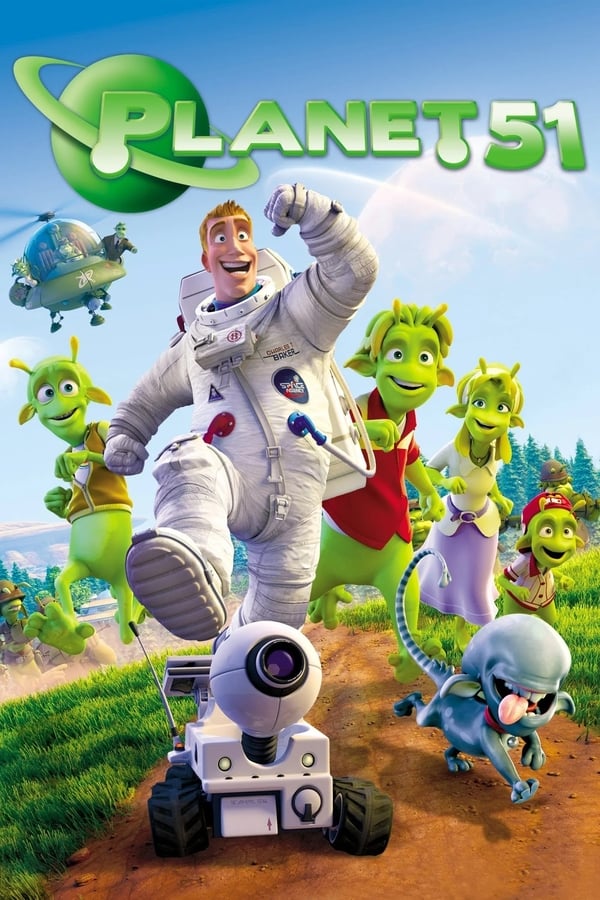 When Earth astronaut Capt. Chuck Baker arrives on Planet 51 -- a world reminiscent of American suburbia circa 1950 -- he tries to avoid capture, recover his spaceship and make it home safely, all with the help of an empathetic little green being.
