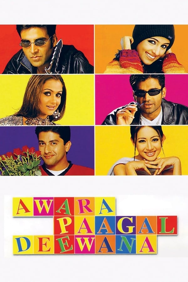 Awara Paagal Deewana ((Hindi: आवारा पागल दीवाना), English: Wayward, Crazy, Insane) is a 2002 Bollywood action comedy directed by Vikram Bhatt. The film's music was composed by Anu Malik, and the lyrics by Sameer. Reduced to a henpecked husband, his dream of making it big and being independent in the USA, Dr. Anmol Acharya is, in short, disillusioned and sad. He is not alone, he has his father-in-law, Manilal in the same leaky boat with him. Then this family has a new neighbor, namely Gulu Gulab Khatri. They find out that he a crime lord from India, and has a price-tag of two crore rupees on his head. Anmol and Manilal's wife want their respective husbands to go to India and arrange to hand-over Khatri, so they can collect the dough. Anmol and Manilal do go to India, but things don't go well as planned, and the hapless duo end up as hostages by Chota Chatri and Yeda Anna, who have orders to kill Khatri, and anyone else who gets in their way.
