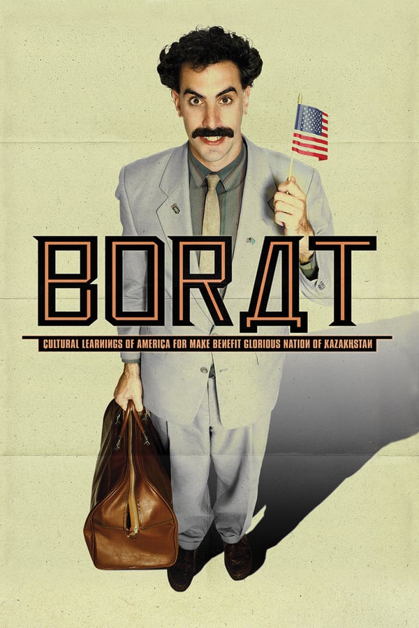 Kazakh journalist Borat Sagdiyev travels to America to make a documentary. As he zigzags across the nation, Borat meets real people in real situations with hysterical consequences. His backwards behavior generates strong reactions around him exposing prejudices and hypocrisies in American culture.